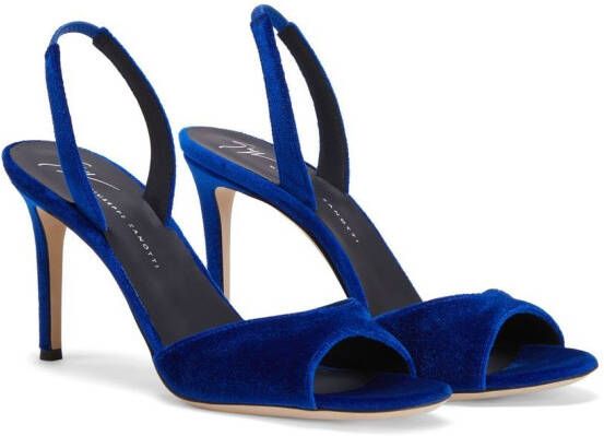 Giuseppe Zanotti Lilibeth fluwelen slingback sandalen Blauw