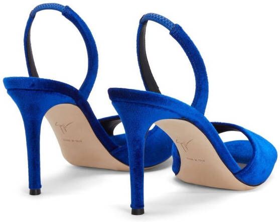 Giuseppe Zanotti Lilibeth fluwelen slingback sandalen Blauw
