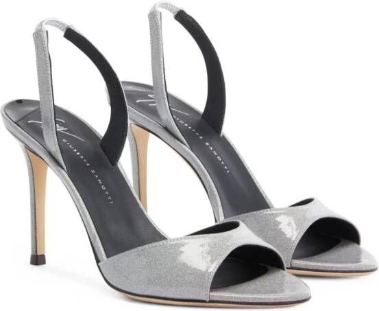 Giuseppe Zanotti Lilibeth leren slingback sandalen Zilver