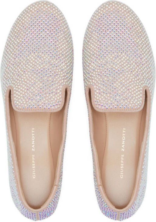 Giuseppe Zanotti Lindy loafers met stras Roze