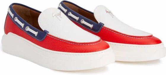 Giuseppe Zanotti Loafers met colourblocking Wit