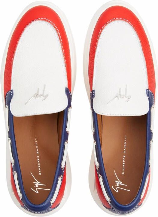 Giuseppe Zanotti Loafers met colourblocking Wit