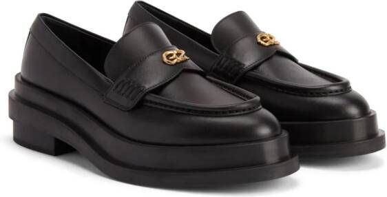 Giuseppe Zanotti Loafers met logoplakkaat Zwart