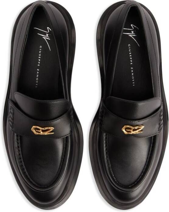 Giuseppe Zanotti Loafers met logoplakkaat Zwart