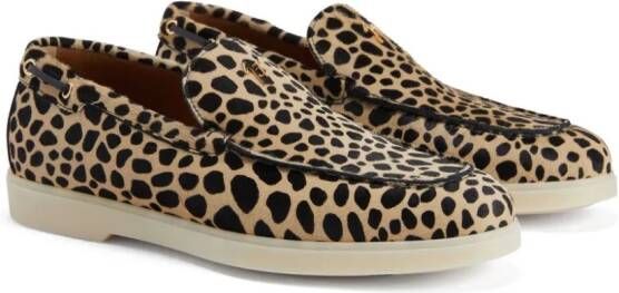 Giuseppe Zanotti Loafers met luipaardprint Beige