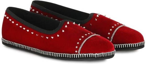 Giuseppe Zanotti Loafers met studs Rood