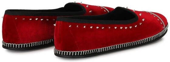 Giuseppe Zanotti Loafers met studs Rood
