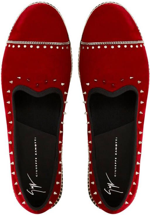 Giuseppe Zanotti Loafers met studs Rood