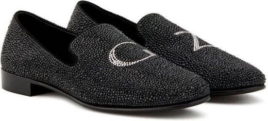 Giuseppe Zanotti Loafers verfraaid met kristallen Zwart