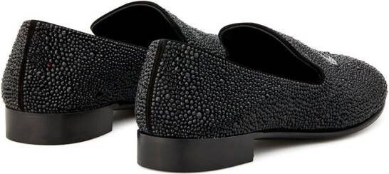 Giuseppe Zanotti Loafers verfraaid met kristallen Zwart