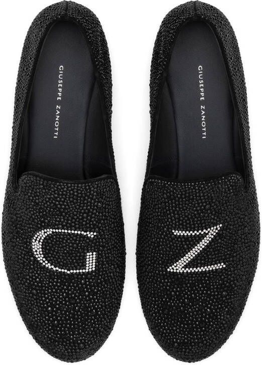 Giuseppe Zanotti Loafers verfraaid met kristallen Zwart