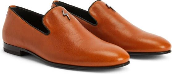 Giuseppe Zanotti Loafers met logoplakkaat Oranje