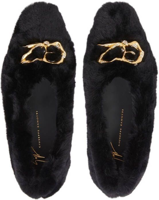 Giuseppe Zanotti Lucreciia loafers van imitatiebont Zwart