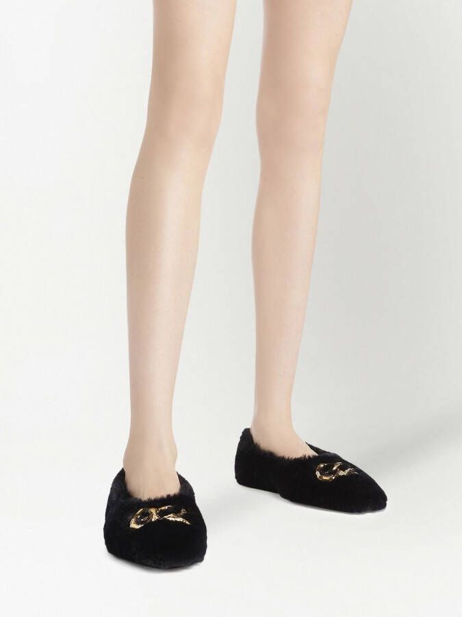 Giuseppe Zanotti Lucreciia loafers van imitatiebont Zwart