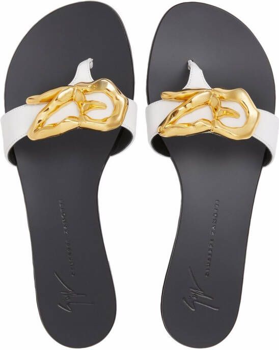 Giuseppe Zanotti Lyra Zali verfraaide sandalen Wit