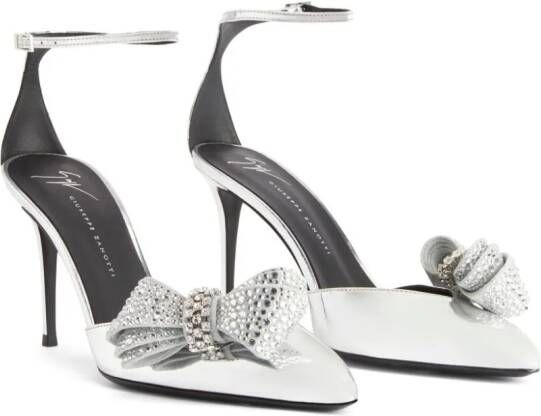 Giuseppe Zanotti Mahrtina leren sandalen Zilver