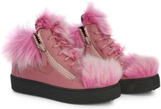 Giuseppe Zanotti Marlena Winter mid-top sneakers Roze