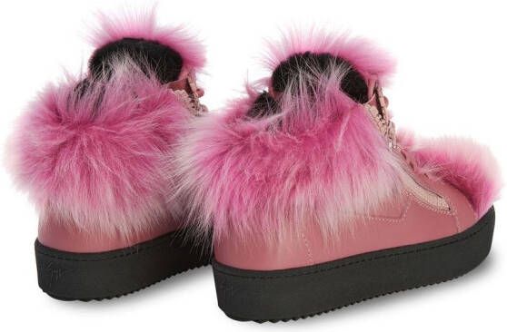 Giuseppe Zanotti Marlena Winter mid-top sneakers Roze