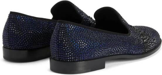 Giuseppe Zanotti Marthinique loafers verfraaid met kristallen Blauw