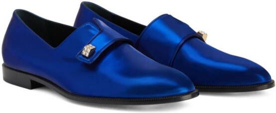 Giuseppe Zanotti Marty loafers met metallic-effect Blauw