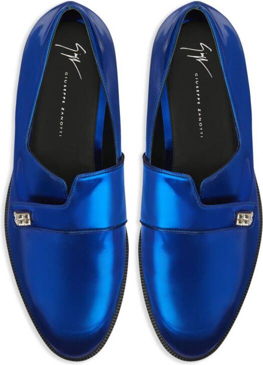 Giuseppe Zanotti Marty loafers met metallic-effect Blauw