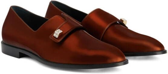 Giuseppe Zanotti Marty loafers met metallic-effect Bruin