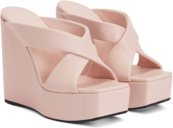 Giuseppe Zanotti Melissa muiltjes met kruisbandjes Roze