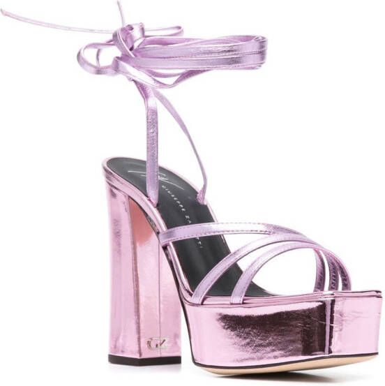 Giuseppe Zanotti Sandalen met plateauzool Roze