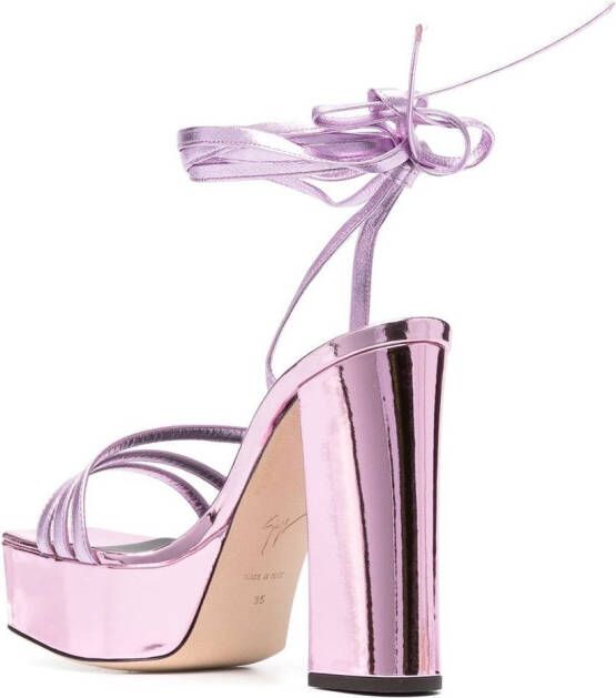 Giuseppe Zanotti Sandalen met plateauzool Roze