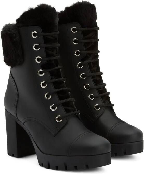 Giuseppe Zanotti Moyra leren enkellaarzen Zwart