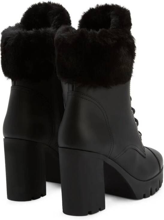 Giuseppe Zanotti Moyra leren enkellaarzen Zwart