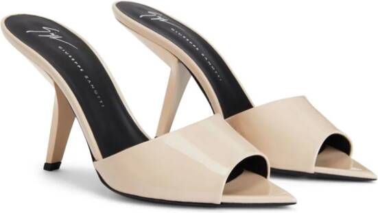 Giuseppe Zanotti Mystero 90 mm leren muiltjes Beige