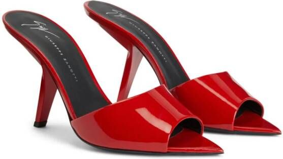 Giuseppe Zanotti Mystero 90 mm leren muiltjes Rood