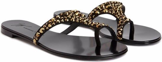 Giuseppe Zanotti Nebula sandalen met kristal Zwart