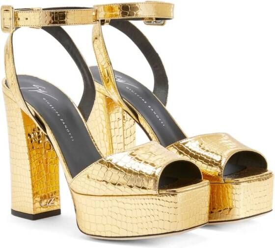 Giuseppe Zanotti New Betty leren sandalen Goud