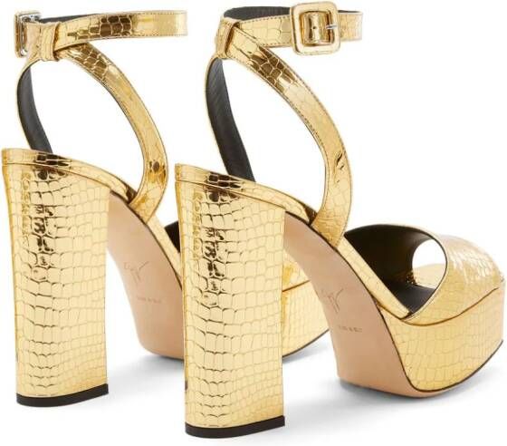 Giuseppe Zanotti New Betty leren sandalen Goud