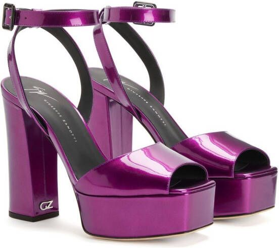 Giuseppe Zanotti New Betty sandalen met plateauzool Paars
