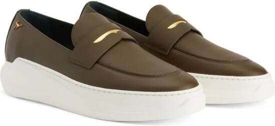 Giuseppe Zanotti New Conley leren loafers Groen