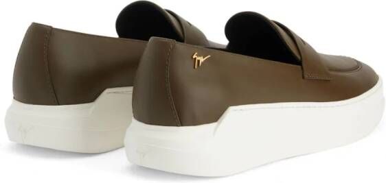 Giuseppe Zanotti New Conley leren loafers Groen