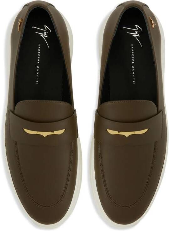 Giuseppe Zanotti New Conley leren loafers Groen