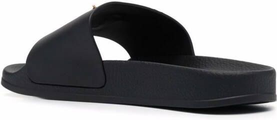 Giuseppe Zanotti New Laburela slippers met logoplakkaat Zwart