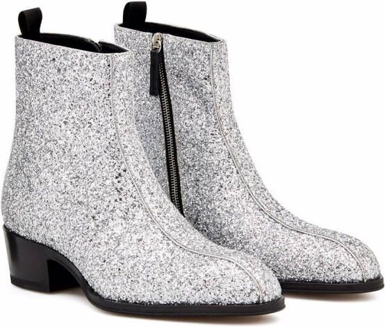 Giuseppe Zanotti New York enkellaarzen met glitter Metallic