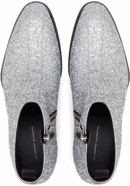Giuseppe Zanotti New York enkellaarzen met glitter Metallic
