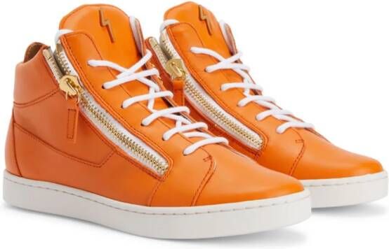 Giuseppe Zanotti Nicki leren sneakers Oranje
