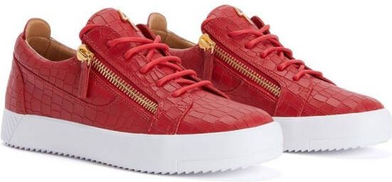 Giuseppe Zanotti Nicki leren sneakers Rood