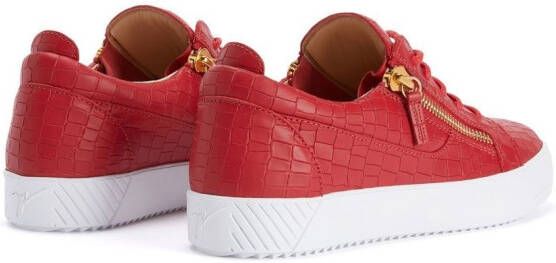 Giuseppe Zanotti Nicki leren sneakers Rood