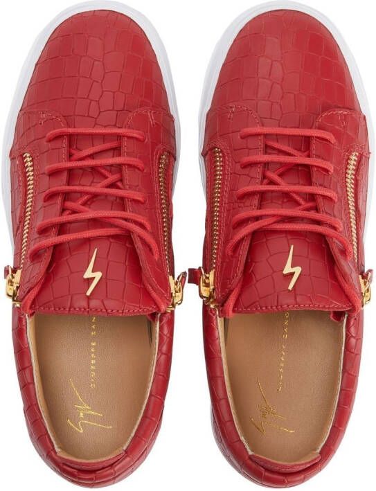 Giuseppe Zanotti Nicki leren sneakers Rood