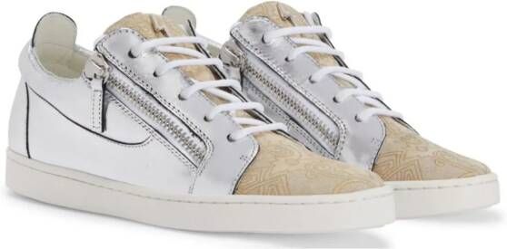 Giuseppe Zanotti Nicki leren sneakers Zilver