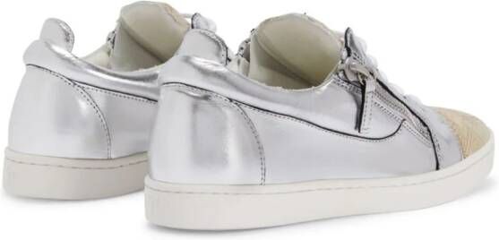 Giuseppe Zanotti Nicki leren sneakers Zilver