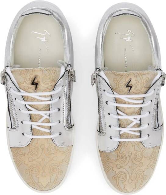 Giuseppe Zanotti Nicki leren sneakers Zilver